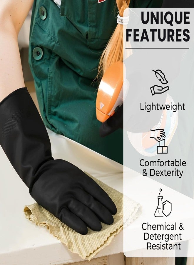 Robustt Heavy Duty Rubber Hand gloves - 1 Pair (Free Size, Black) for Dishwashing, gardening, kitchen cleaning - Image 2